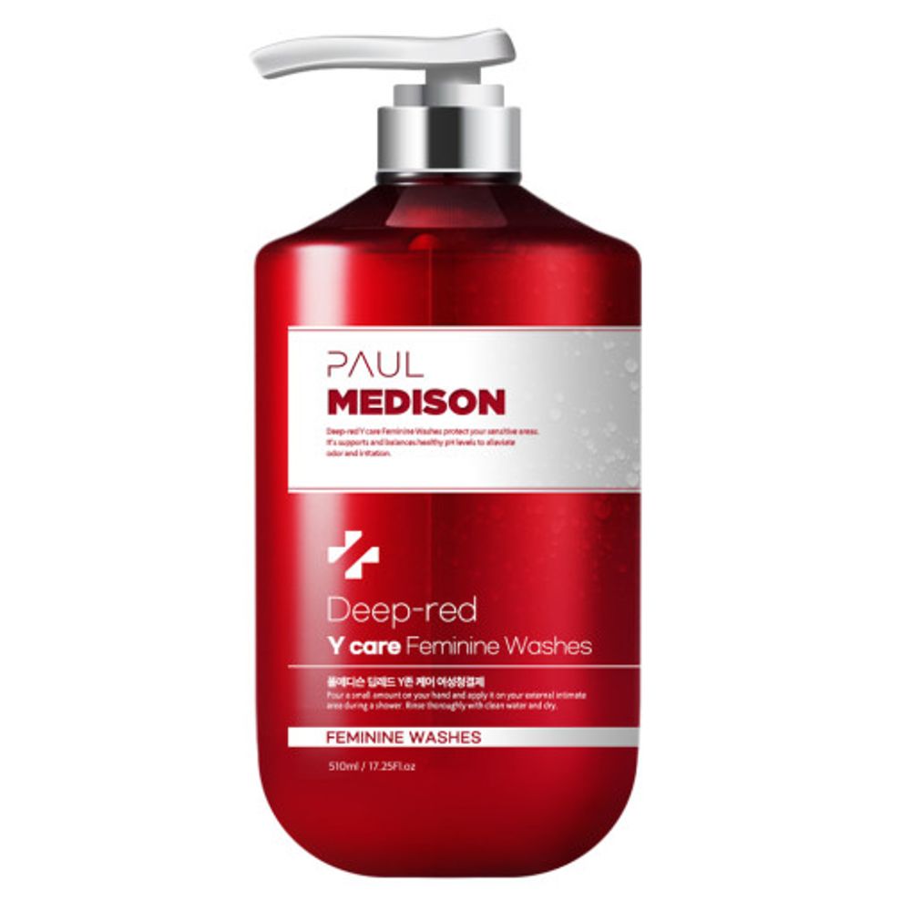 [Paul Medison] Deep-red Y Care Feminine Washes _ 510ml/ 17.24Fl.oz, Hypoallergenic, PH Balanced Feminine Was to Reduced Odor _ Made in Korea